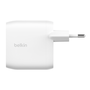 Belkin WCB010VFWH Cargador Universal Blanco 2 Puertos USB-C 60W Carga Rápida PD 3.1 PPS Interior