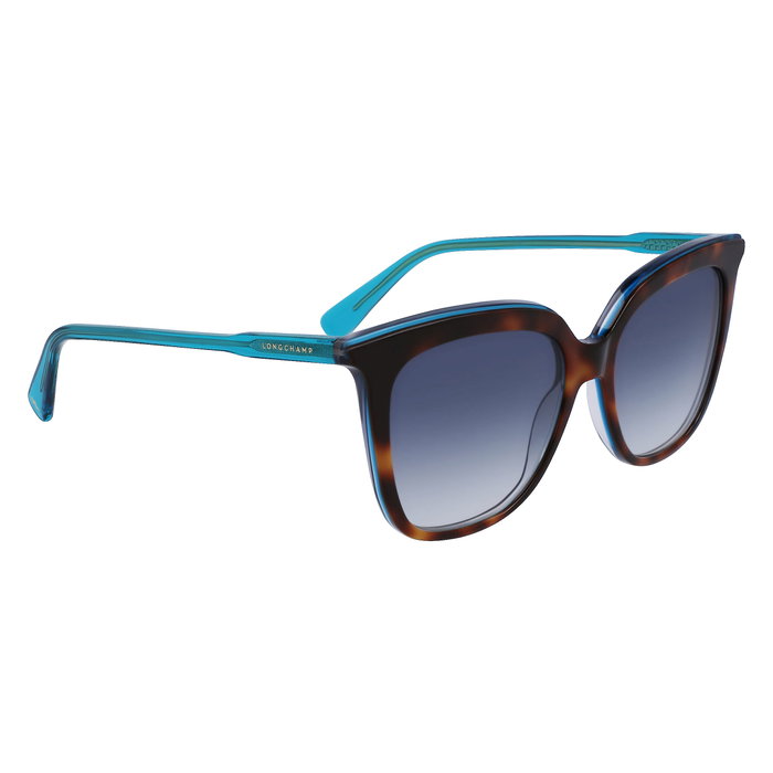 Longchamp LO728S-220 Gafas de sol con montura marrón y cristales azules