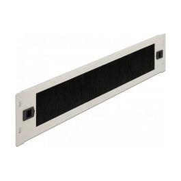 DeLOCK Panel de gestión de cables de 2U con cepillos gris 19 pulgadas