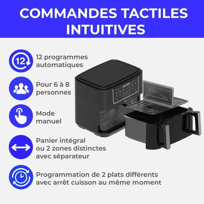 Continental Edison Freidora de Aire CEFR2400TB - 2600W, 10.5 Litros, Color Negro Continental Edison Freidora de Aire CEFR2400TB - 2600W, 10.5 Litros, Color Negro