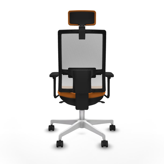 PIQUERAS Y CRESPO Silla de oficina Horna con mecanismo Sincro, Similpiel Naranja y Malla Blanco PIQUERAS Y CRESPO Silla de oficina Horna con mecanismo Sincro, Similpiel Naranja y Malla Blanco