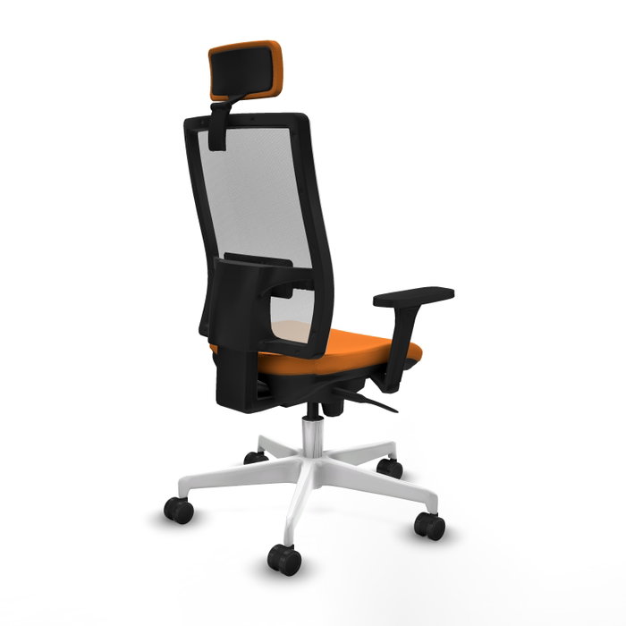 PIQUERAS Y CRESPO Silla de oficina Horna con mecanismo Sincro, Similpiel Naranja y Malla Blanco PIQUERAS Y CRESPO Silla de oficina Horna con mecanismo Sincro, Similpiel Naranja y Malla Blanco