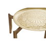 DKD Home Decor Mesa Centro Indio Dorado Natural Mango Laton 75 x 75 x 44 cm