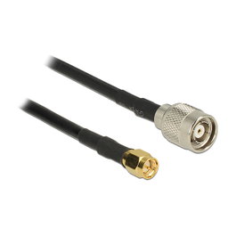 DeLOCK 89513 Cable Coaxial RG-58 C/U con conectores RP-TNC y SMA, 5 m