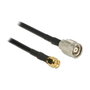 DeLOCK 89513 Cable coaxial RP-TNC a SMA RG-58 C/U 5 m Negro
