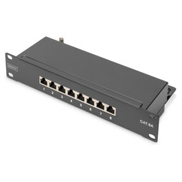 Digitus Patch Panel CAT 6A Clase E Blindado 8 Puertos RJ-45 Negro