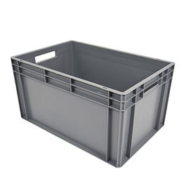 Osona Contenedor Gris EUROPA 60x40x32 cm, 60 Litros, Cubeta de Almacenaje Industrial y Transporte