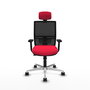 PIQUERAS Y CRESPO Silla de oficina Yunquera con mecanismo Sincro/Traslack Rojo/Negro