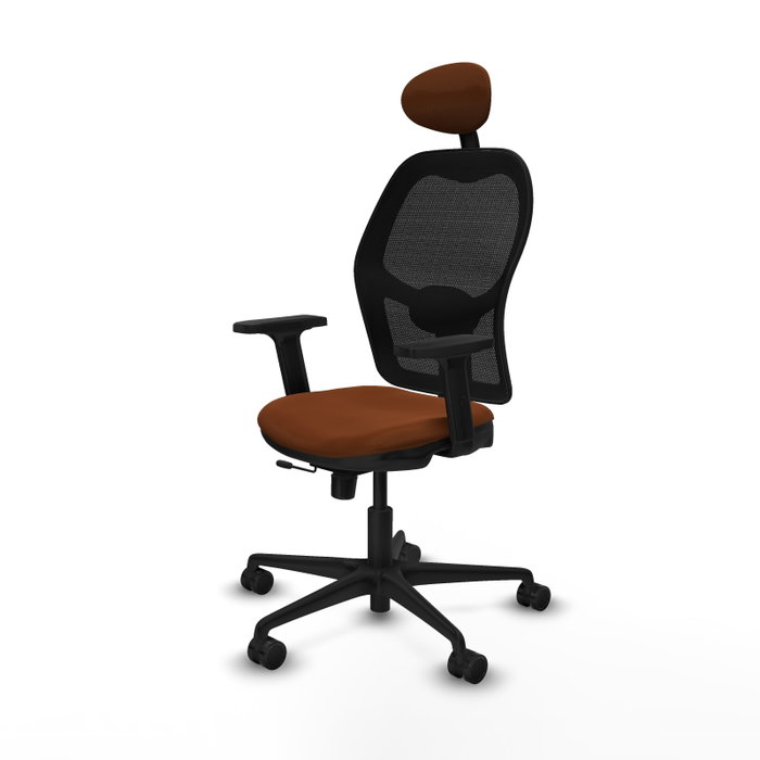 PIQUERAS Y CRESPO Silla de oficina Jorquera con mecanismo Sincro/Traslack, Marrón y Negro