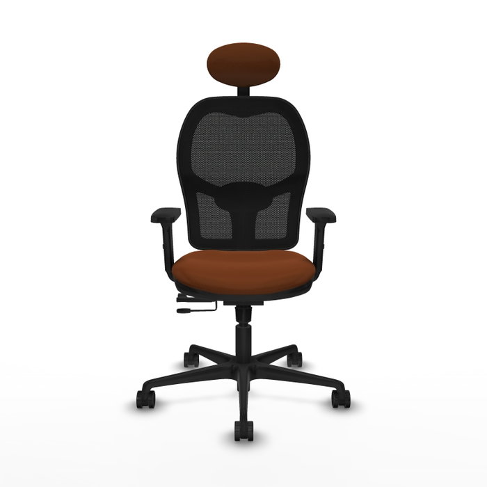 PIQUERAS Y CRESPO Silla de oficina Jorquera con mecanismo Sincro/Traslack, Marrón y Negro