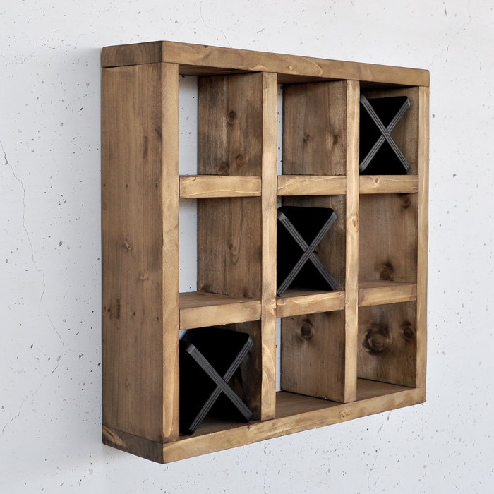 Hanah Home Raf299 Estantería de Pared de Madera Maciza Decorativa, 42.5 x 42.5 x 11 cm
