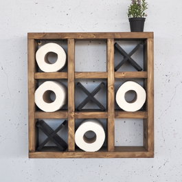 Hanah Home Raf299 Estantería de Pared de Madera Maciza Decorativa, 42.5 x 42.5 x 11 cm