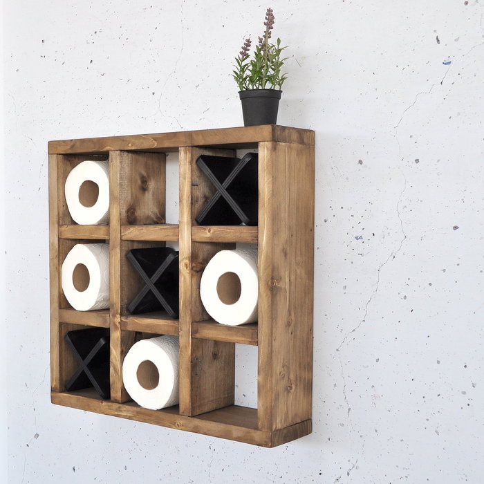 Hanah Home Raf299 Estantería de Pared de Madera Maciza Decorativa, 42.5 x 42.5 x 11 cm