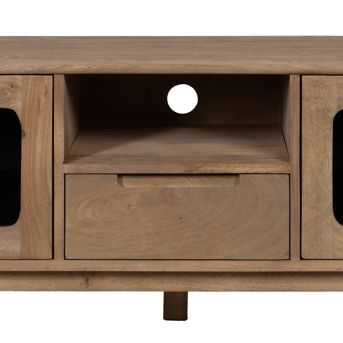 Mueble Tv Natural Madera de Mango Salón 180 X 40,50 X 48 cm