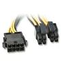 Lindy 33163 Cable de Alimentación Interna EPS 8-pin a EPS12V 8-pin(4+4), 0.4 m, Negro/Amarillo, Macho/Hembra