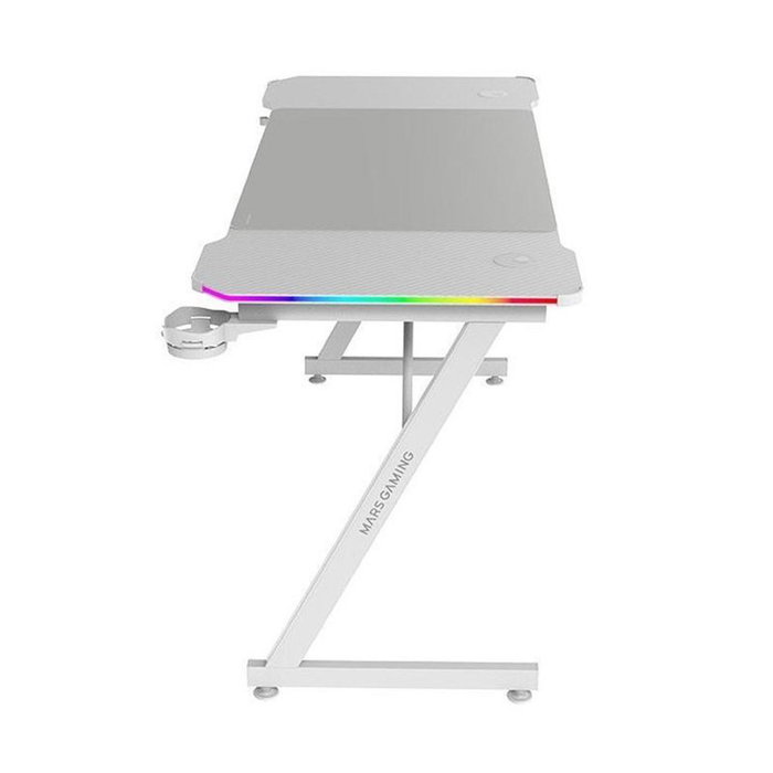 Mars Gaming Escritorio Gaming Ergonómico MGDX140RGBW 140x60cm con Iluminación RGB y Alfombrilla XXL