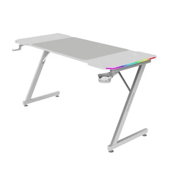 Mars Gaming Escritorio Gaming Ergonómico MGDX140RGBW 140x60cm con Iluminación RGB y Alfombrilla XXL