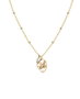 Rosefield TOC Necklace Pearl and waved Charm Gold Dorado
