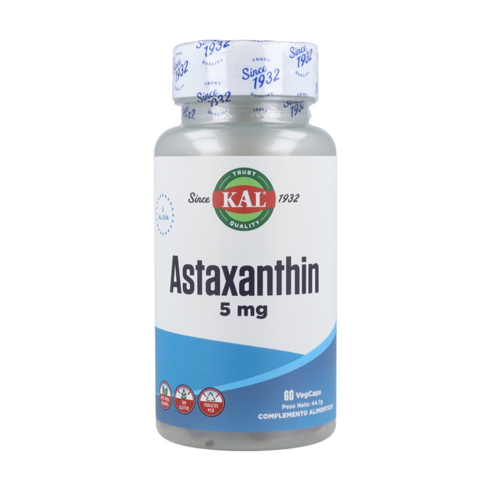 Kal Astaxanthin 5 mg 60 Cápsulas Complemento Nutricional Kal Astaxanthin 5 mg 60 Cápsulas Complemento Nutricional