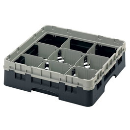 CAMBRO - 9S318-119 - Cesta de lavado 9 comp. 1 altura - 14,8 cm Ø máx. - alt. máx. 9,4 cm - 50 x 50 x 14,3 cm - Verde sherwood