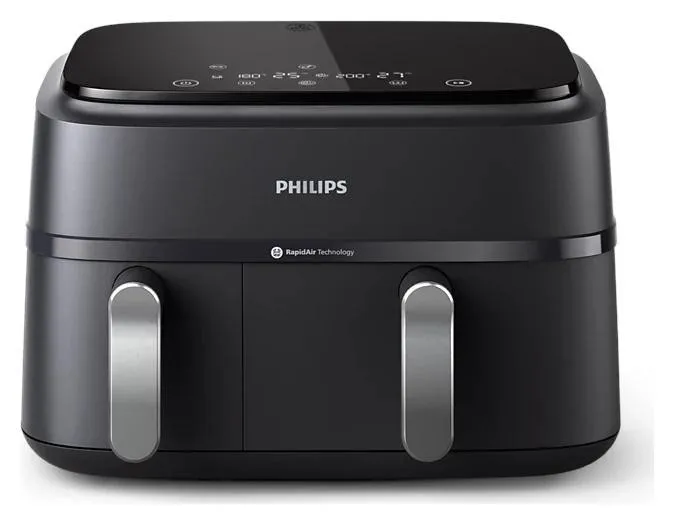 Philips AirFryer NA351/00 con doble cubeta y acero inoxidable