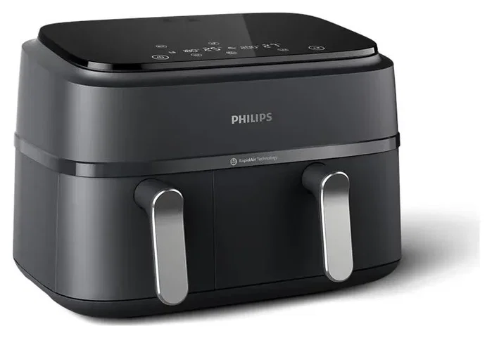 Philips AirFryer NA351/00 con doble cubeta y acero inoxidable