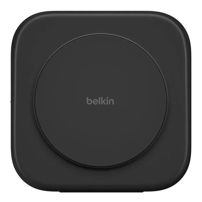 Belkin BoostCharge Pro Cargador Inalámbrico 15W Qi2 con MagSafe - Base de Carga Rápida para 3 Dispositivos (Smartphone, Auriculares, Reloj) Negro, Cable USB-C 1.5m