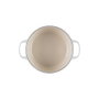 Le Creuset Signature Bräter rund 24 cm Meringue - Gusseisen Schmortopf für Schmorgerichte, Braten und Backen