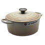 Le Creuset Signature Bräter rund 24 cm Meringue - Gusseisen Schmortopf für Schmorgerichte, Braten und Backen