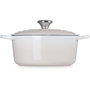 Le Creuset Bräter 24cm - Cacerola de hierro fundido esmaltado 4,2L, Blanco Meringue, para todo tipo de cocinas, 21177247164430