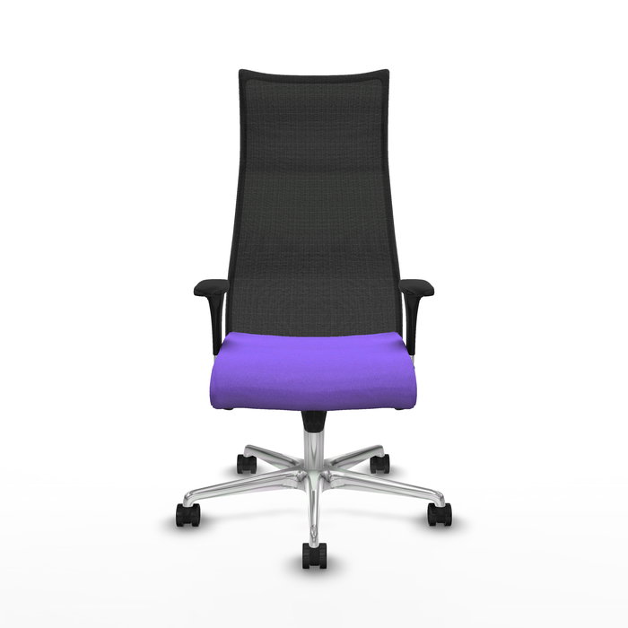 Sillón Albacete con mecanismo Sincro tapizada con Tela color Lila y malla color Negro. Equipado con Base aluminio, Brazos 1D y Ruedas 65mm nailon Sillón Albacete con mecanismo Sincro tapizada con Tela color Lila y malla color Negro. Equipado con Base aluminio, Brazos 1D y Ruedas 65mm nailon