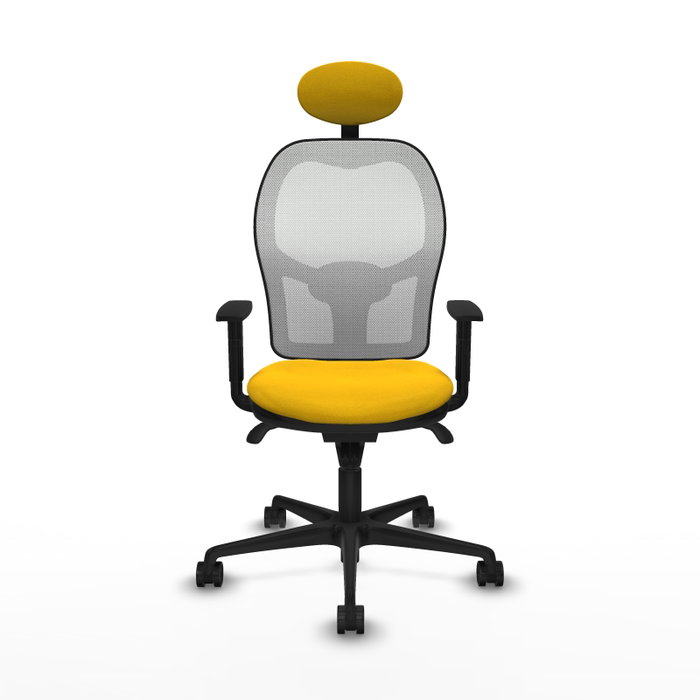 PIQUERAS Y CRESPO Silla de oficina Jorquera con mecanismo Sincro, Amarillo y Blanco