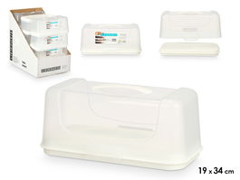 Leknes Portatarta Rectangular Blanco 34x15x18.9cm de Plástico (Set de 12)