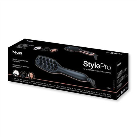 Beurer HS-60 Cepillo Alisador Eléctrico con Pantalla LCD y Función Iónica para Cabello