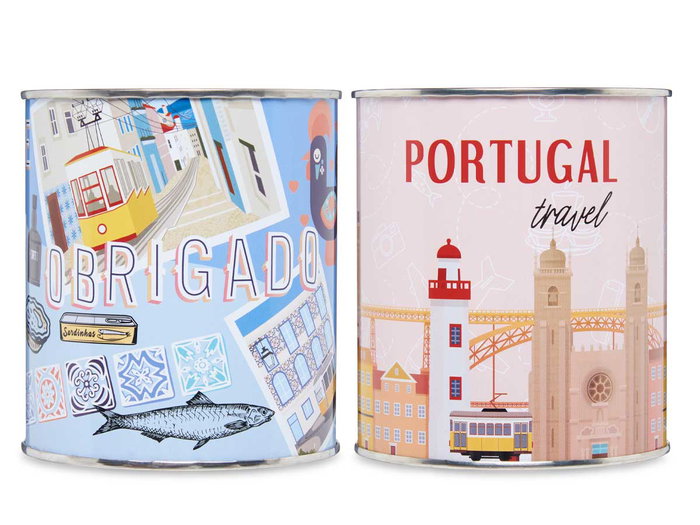 Pincello Hucha Metal 1K Portugal Surtidos 10 cm x 11 cm x 10 cm (Set de 12)