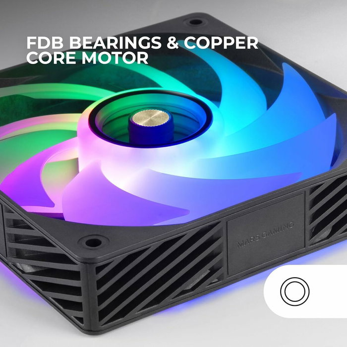 Mars Gaming MF-SI4KIT Kit de 4 Ventiladores ARGB Infinity Mirror Negro