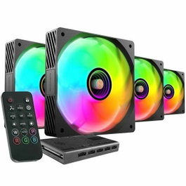 Mars Gaming MF-SI4KIT Kit de 4 Ventiladores ARGB Infinity Mirror Negro