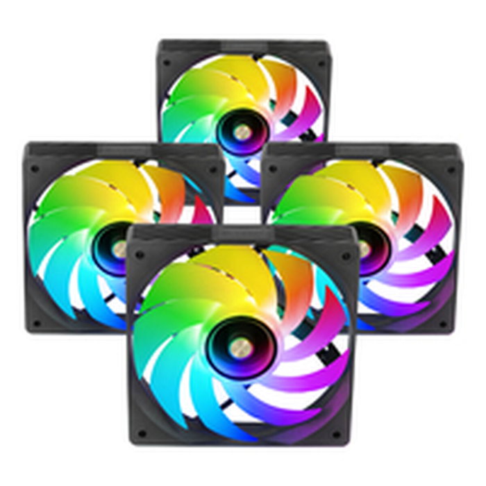 Mars Gaming MF-SI4KIT Kit de 4 Ventiladores ARGB Infinity Mirror Negro