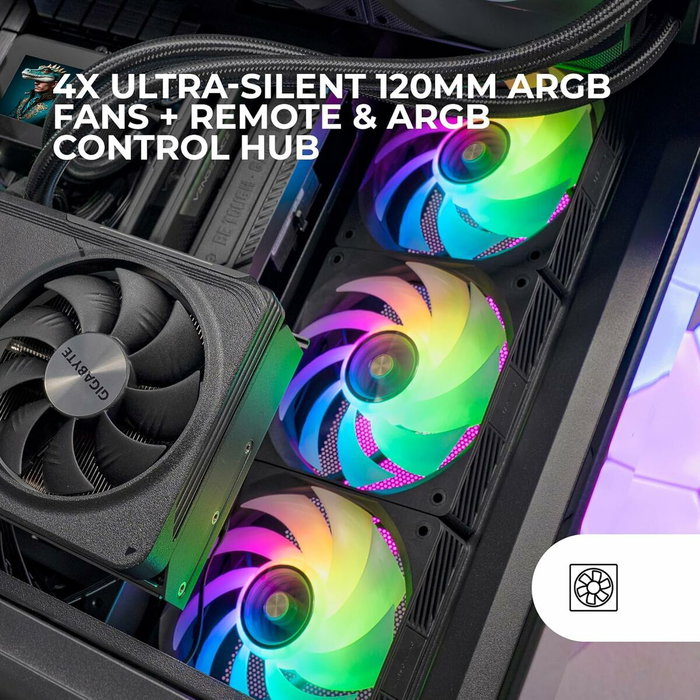 Mars Gaming MF-SI4KIT Kit de 4 Ventiladores ARGB Infinity Mirror Negro