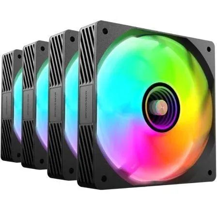 Mars Gaming MF-SI4KIT Pack 4 Ventiladores 12cm ARGB Infinity Mirror con HUB y Mando a Distancia