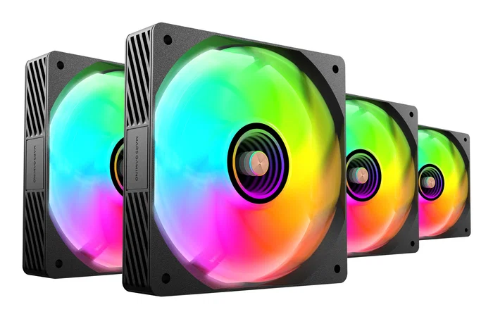 Mars Gaming Kit 4 Ventiladores PC ARGB MF-SI4KIT Infinity Mirror, 4x 120mm Ultrasilenciosos con Hub de Control para 10 Ventiladores y Mando a Distancia, Negro