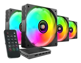 Kit 4 ventiladores pc auxiliar mf-si4kit a-rgb infinity negro mars gaming 4x ventiladores ultrasilenciosos argb/ mando a distan