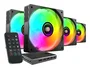 Mars Gaming Kit 4 Ventiladores PC ARGB MF-SI4KIT Infinity Mirror, 4x 120mm Ultrasilenciosos con Hub de Control para 10 Ventiladores y Mando a Distancia, Negro