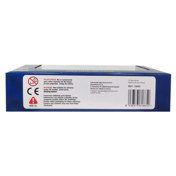 Eleven Force Bus L FC Barcelona 16652 Autobús Juguete con Apertura de Puertas y Retro-Fricción, Producto con Licencia Oficial