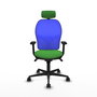 PIQUERAS Y CRESPO Silla de oficina Jorquera con mecanismo Sincro, Verde y Azul