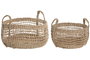 DKD Home Decor Set de 2 Cestas de Seagrass Natural 40x40x28 cm