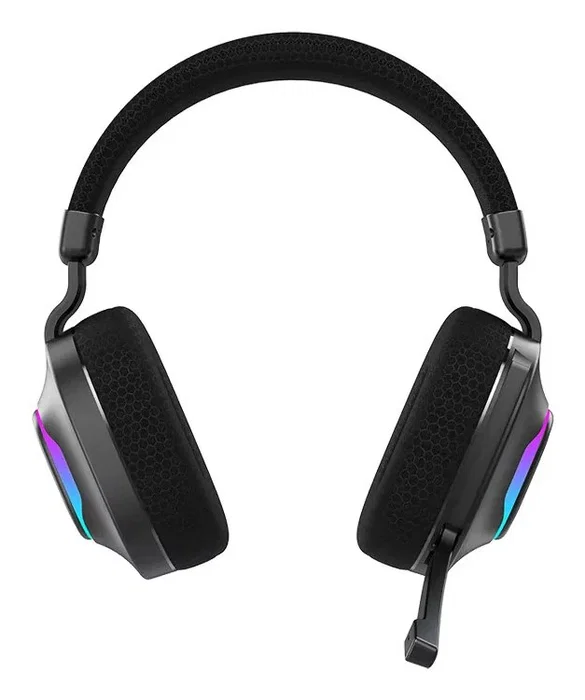 Hiditec VORTEX Auriculares Gaming Diadema Negro ARGB Inalámbricos/Alámbricos Bluetooth 5.4 Baja Latencia, Micrófono Plegable, 20h Batería, USB-C, Compatibles con PC/PS5/Switch/Xbox