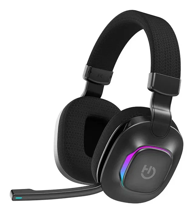 Hiditec VORTEX Auriculares Gaming Diadema Negro ARGB Inalámbricos/Alámbricos Bluetooth 5.4 Baja Latencia, Micrófono Plegable, 20h Batería, USB-C, Compatibles con PC/PS5/Switch/Xbox