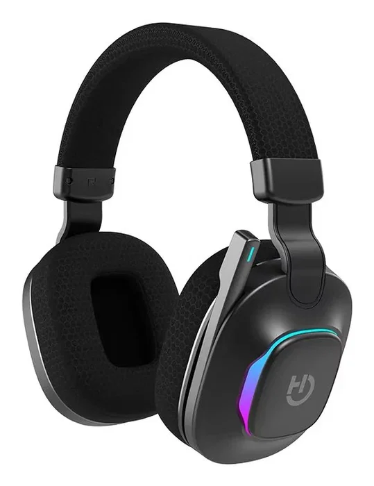 Hiditec VORTEX Auriculares Gaming Diadema Negro ARGB Inalámbricos/Alámbricos Bluetooth 5.4 Baja Latencia, Micrófono Plegable, 20h Batería, USB-C, Compatibles con PC/PS5/Switch/Xbox