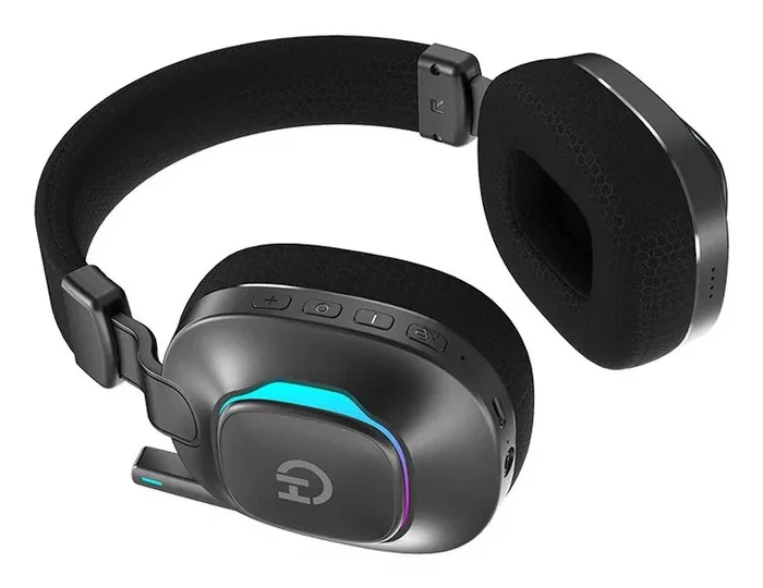 Hiditec VORTEX Auriculares Gaming Diadema Negro ARGB Inalámbricos/Alámbricos Bluetooth 5.4 Baja Latencia, Micrófono Plegable, 20h Batería, USB-C, Compatibles con PC/PS5/Switch/Xbox